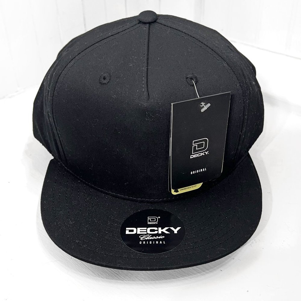DECKY 1064-1BLK 5-PANEL HI-PROFILE COTTON FLAT BILL SNAPBACK (6) SIX HAT BUNDLE
